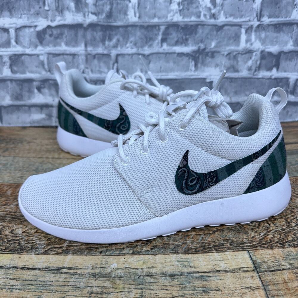 Nike Roshe One White Harry Potter Slytherin Custom 844994-100 Womens Size 7 New